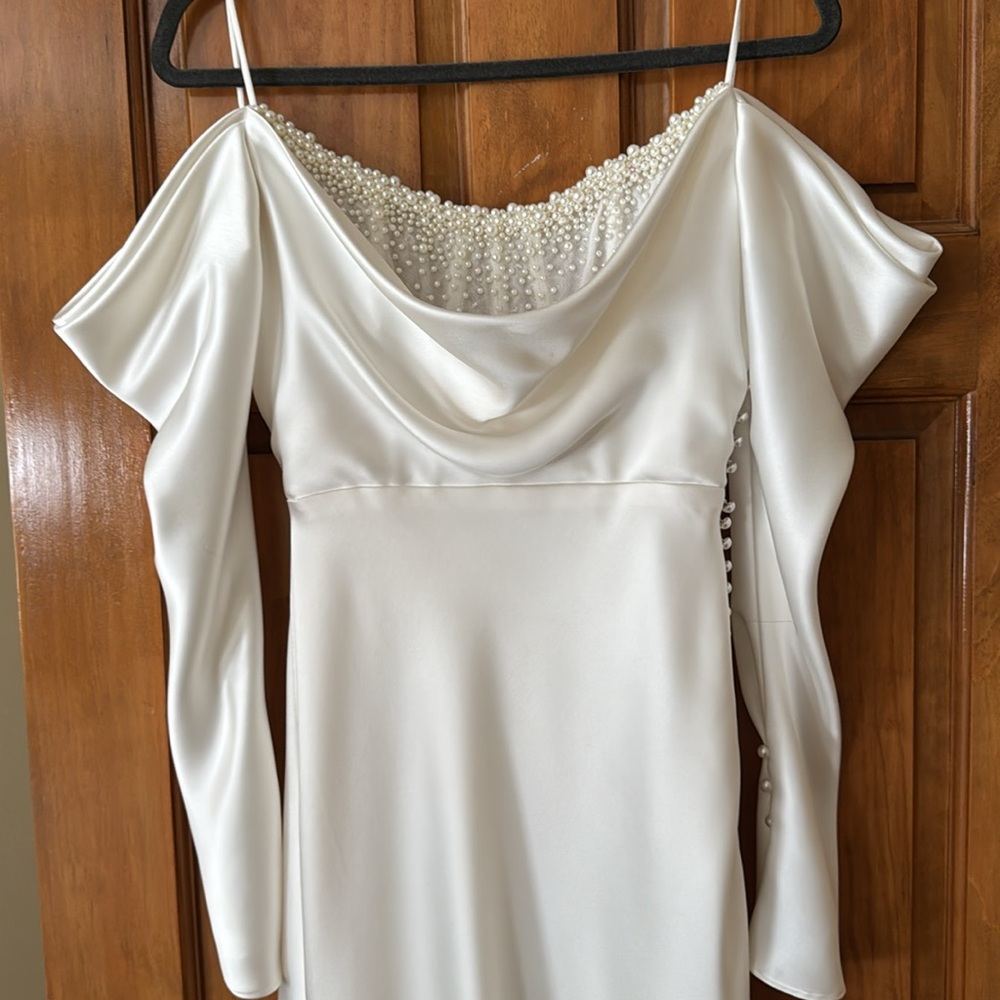 Watters Garance with Sleeves Wedding Dress (Ivory) - Picture 6 of 8
